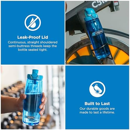Nalgene 24 oz On The Fly Lock-Top Water Bottle, Slate Blue w/Glacial - Image 2