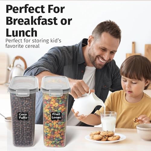 2 Pack (6.3L / 213OZ) EXTRA Large Airtight Food Storage Cereal Containers for Bulk Food Storage BPA-Free Plastic Container, Pantry Organization and Canister for Rice, Pasta, Sugar & Flour