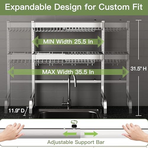 Over The Sink Dish Drying Rack, Extra Large Capacity Dish Drainer