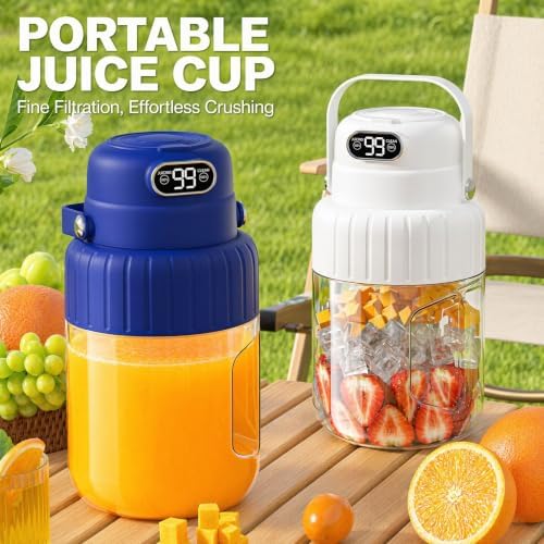 Portable Blender for Smoothies juicer, 33.8 oz Personal Blender with Ice-Crushing, 32-Blade Steel Head, Digital Display, Type-C Charging, Leak-Proof for Outdoor, Camping, Fitness (White) - Image 6