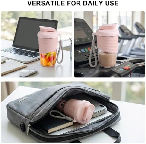 X SIM FITNESSX 530ML Protein Shaker Bottle, Small Portable Mixer Cup, BPA Free (PINK) - Image 2