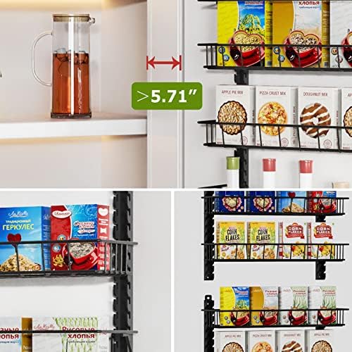 9 Tier Over Door Pantry Organizer, 2-in-1 Adjustable Spice Rack