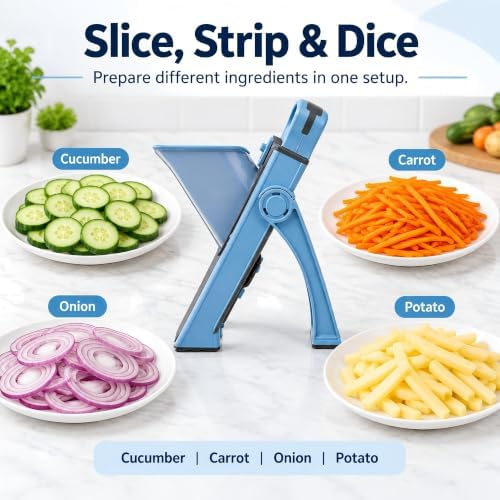 Mandoline Slicer for Kitchen,once for all mandoline slicer，SkyBlue - Image 5
