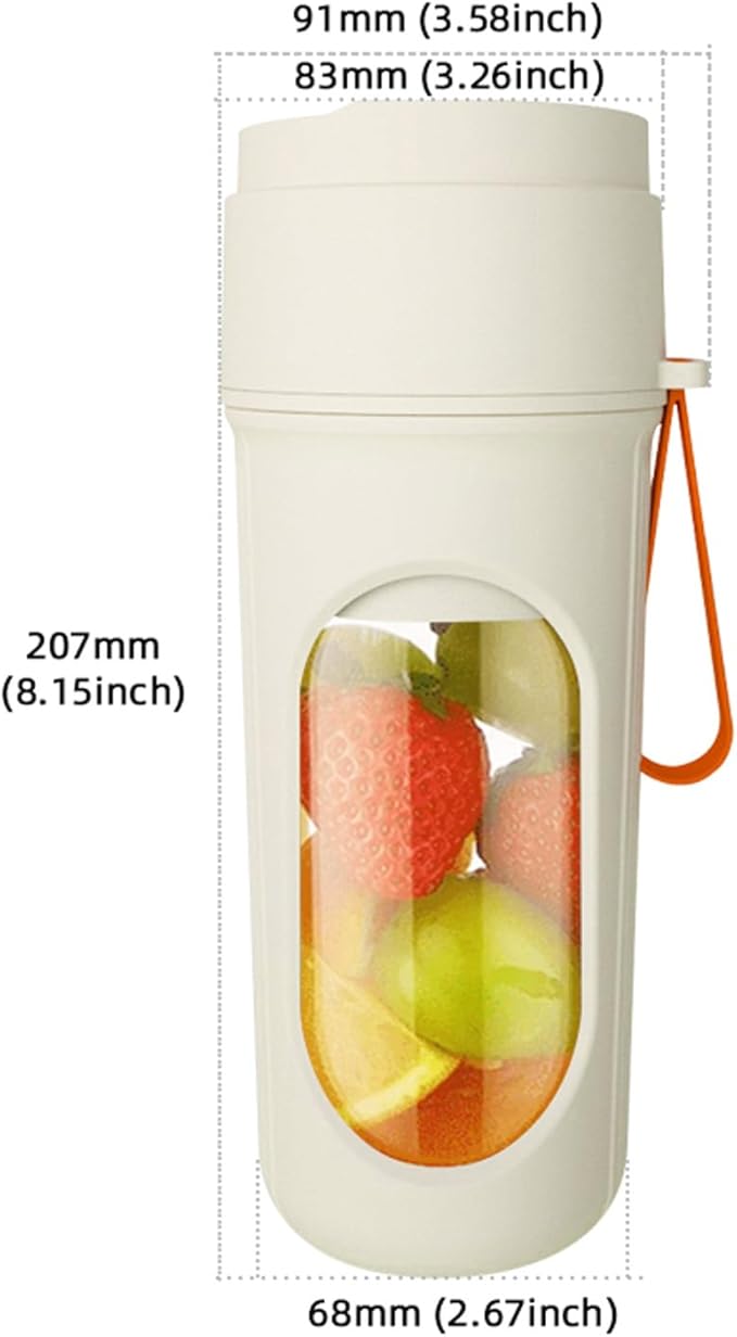 Portable Blender Cup, 15oz Mini Juicer, Shake and Smoothie Maker, Upgraded 2 Lids (Juicing & Drinking), 12 Blades, Usb Rechargeable Blender for Camping/Travel/College dorm (Green)