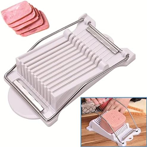 Stainless Steel Wire Egg Slicer,Cuts 10 Slices For fruit,Onions,Soft Food and Ham，Slicer & Cutter for Eggs, Mozzarella Cheese, Slice Spacing 1/3 inch Multipurpose Luncheon Meat Slicer(White) - Image 6