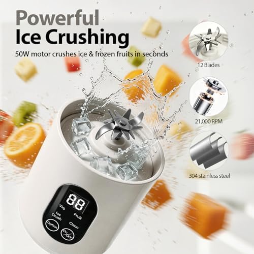 Portable Blender for Smoothies, 580ML USB-C Rechargeable Personal Blender - Image 5
