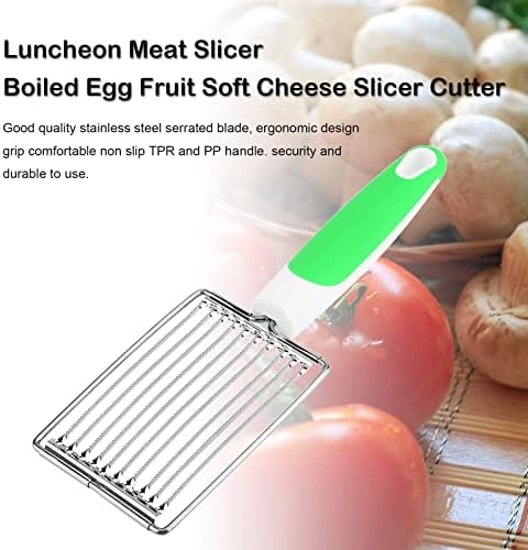 Stainless Steel Luncheon Meat Cutter for Ham, Fruit, Tomato, Cheese, Soft Food Cutting Tool, Green - Image 2
