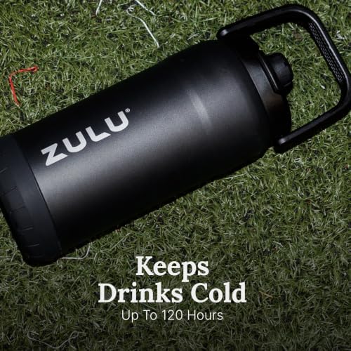 Goals Vacuum Insulated Large Capacity Stainless Steel Water Bottle | Reusable Jug Thermoses with Carry Handle | Leak-Proof Lid | Perfect for Travel, Workout, Gym, Hiking, Camping | 64oz, 101oz