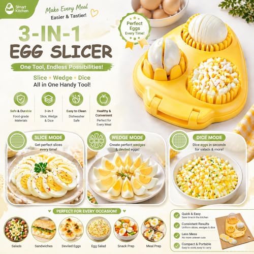 JAYVAR Egg Slicer for Hard Boiled Eggs with 3 Slice Modes for Egg Chopper - Image 5