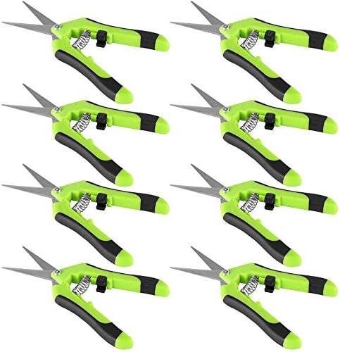 8 Pack 6.5 Inch Pruning Gardening Shears, Anti Slip Manual Trimming Pruning Scissors with Stainless Steel Straight Blades, Multifunctional Pruners for Garden Flower Herb