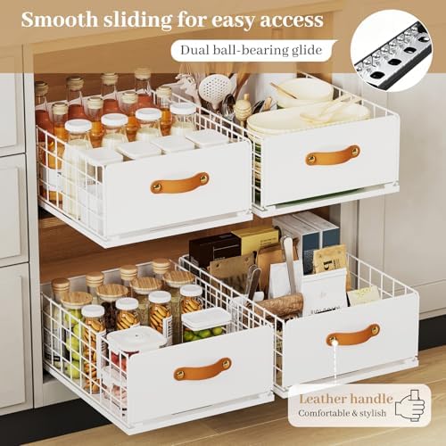 Pull Out Cabinet Organizer, Slide-Out Pantry Shelves, Fits Framed Cabinets