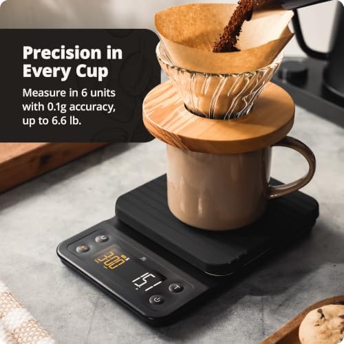 Coffee Scale with Timer, 0.1g Precision for Espresso & Matcha