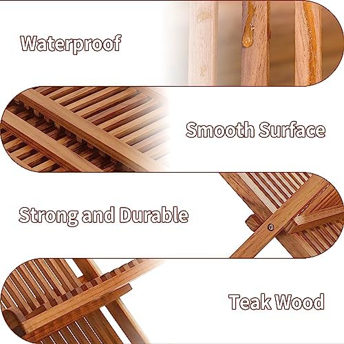 Teak Wood Dish Drying Rack, Foldable Plate Organizer Countertop