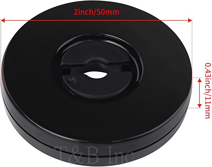 TamBee 4 Pack 2 Inch Acrylic Lazy Susan Turntable Organizer, 360° Rotation Display Base, Acrylic for Spice Rack, Cake, Kitchen Cabinet, Pantry Decorating Black