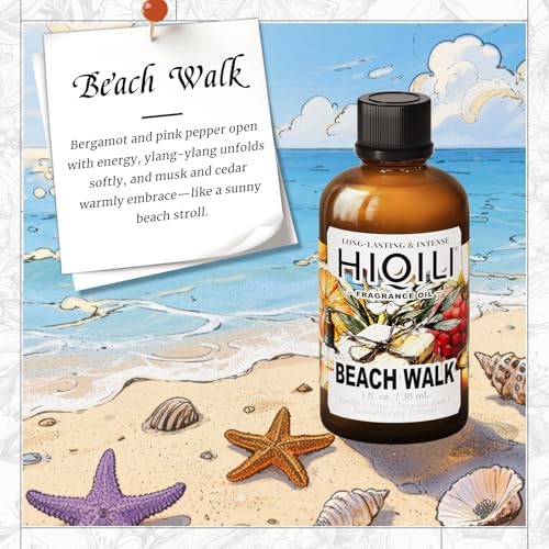 HIQILI Beach Walk Fragrance Oil for Waterless Aroma Diffuser - 1 Fl Oz - Image 2