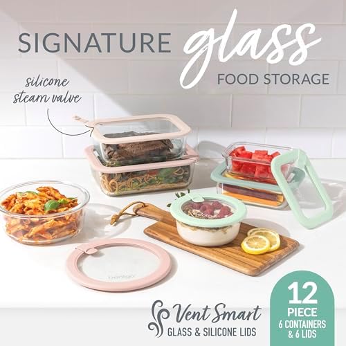 Signature Glass Food Storage Containers with Lids, 12 Piece Set