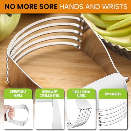 Spring Chef Medium Dough Blender Hand Tool - Durable Pastry Cutter - White - Image 4