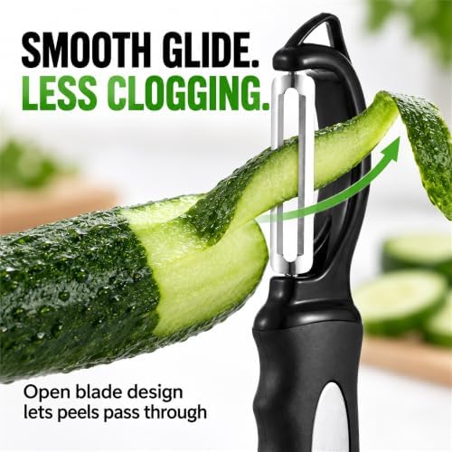 Swivel Vegetable Peeler for Kitchen w/Soft Grip Handle, Black-1pcs