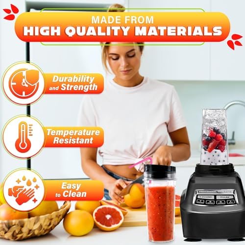 16 Oz Single Serve Blender Cup Replacement with Lid, 2 Pack - Image 4