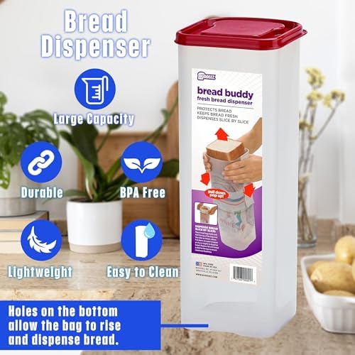Bread Buddy Bread Box, Keeps 1 Sandwich Size Loaf Fresh