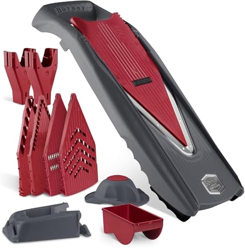 Börner by Reston Lloyd Mandoline Slicer Vital (Professional Set) • V-Slicer with 10 Cutting Styles & Safety Food Holder • Adjustable Kitchen Slicer & Dressing Function by B%C3%B6rner