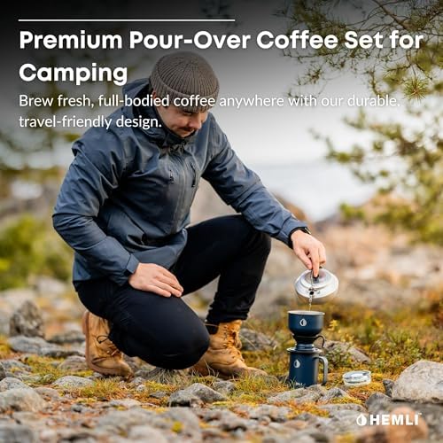 16 oz Pour Over Camping Coffee Maker Set, Vacuum Insulated Mug with Leakproof Lid, Stainless Steel Micro Filter, Portable Coffee Maker for Camping