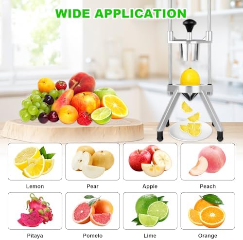 Commercial Lemon Cutter 8-Section with V-Shaped 420 Stainless Steel Blades Stainless Steel Blade Fruit Lemon Slicer Wedges Cutter for Fruits and Vegetables for Home&Commercial Use - Image 3