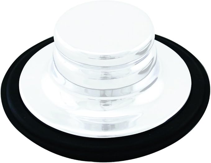 Westbrass A2165-50 4-1/4" OD Post Style Large Kitchen Basket Strainer with Waste Disposal Flange and Stopper Drain Set, Powder Coat White