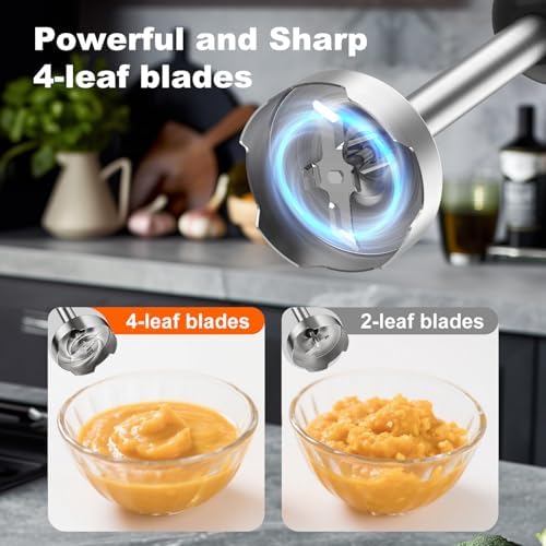 Immersion Blender Handheld 1200W, 20-speeds, 5-in-1 Handheld Mixer - Image 4