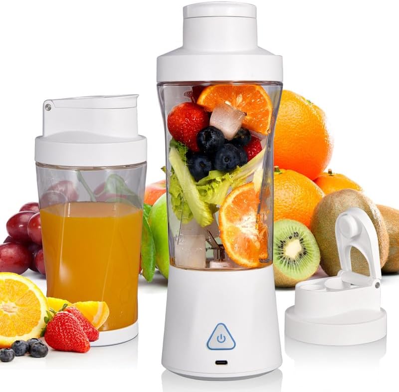 Personal Blender Wireless 24oz Cordless Mini 360 Watt Portable Blender-for Smoothies Freshly Squeezed Juices 6000mAh Self Cleaning and BPA Free Portable Juicer with 6 Sharp Blade Pearl White by Lageich