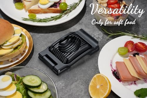Egg Slicer for Hard Boiled Eggs & Strawberry Soft Foods, Heavy Duty, Black - Image 2