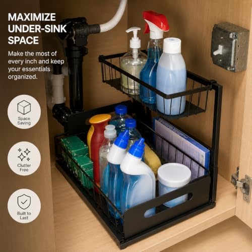 Apex & Co. 2-Tier Under Sink Organizer with Pull-Out Sliding Drawer, 1 Pack