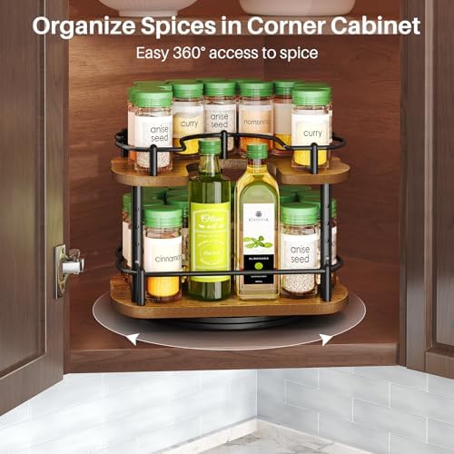 Spice Organization for Cabinet, Lazy Susan Spice Rack, 10 in