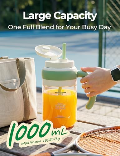 Portable Juicer Blender Cup, USB-C Rechargeable, Green - Image 4