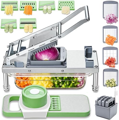 Vegetable Chopper Veggie Cutter Onion Food Dicer with Container 10 Blades