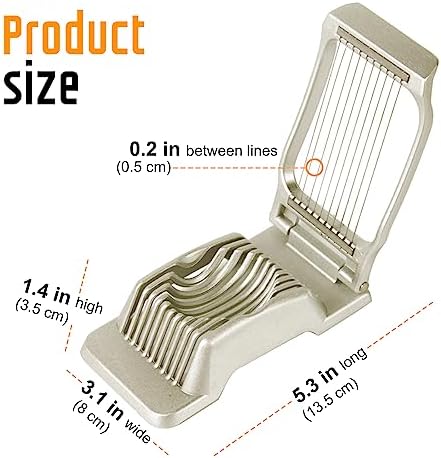 Multipurpose Heavy Duty Aluminium Egg Slicer, Stainless Steel Wire, Gold - Image 4