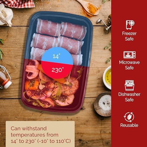 Meal Prep Containers (50 Pack, 32 oz) Food Containers with Lids