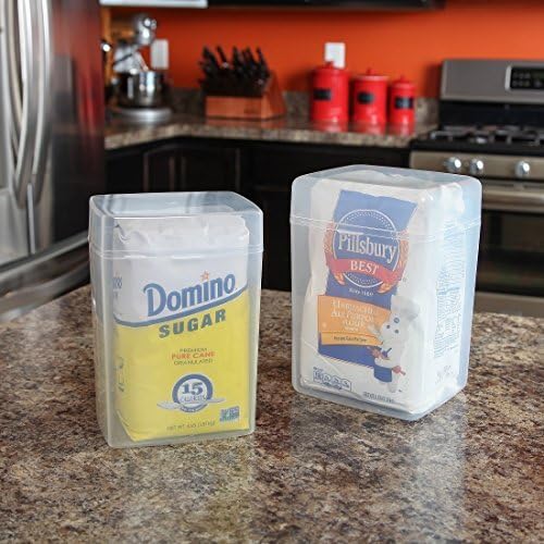 Set of 2-1 Flour Keeper and 1 Sugar Keeper Plastic Storage Container