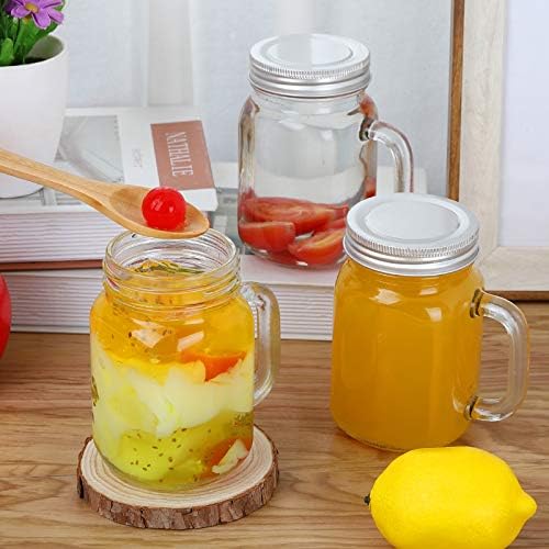 8oz Mason Jar Mug with Handle and Golden Lids, Set of 12