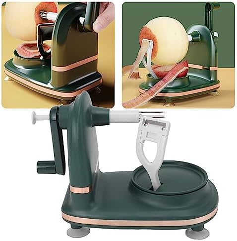 Apple Peeler Slicer Corer, Multi-Function Fruit Peeler with Stainless Steel Blades, Vegetable Peeler for Apples, Potatoes, Pears, Easy to Use Kitchen Tool