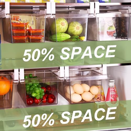 2 Pack Extra-Large Deli Drawer Organizer for Refrigerator Pull Out