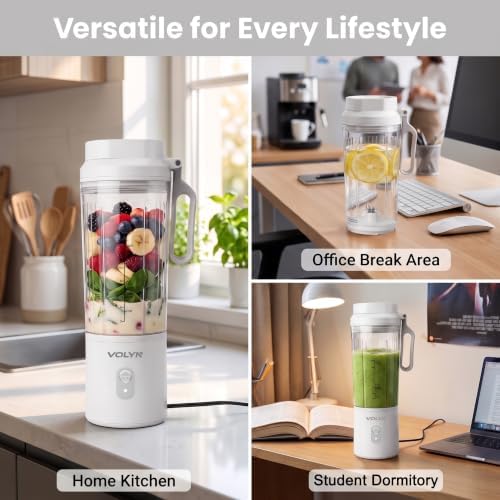 VOLYN Mini Electric Blender Smoothie Maker with Straw & Cleaning Brush - Image 2