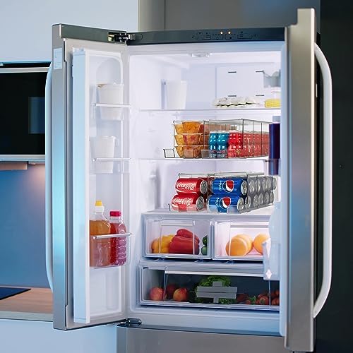 Soda Can Organizer Dispenser for Refrigerator, 12 Can, 2 Pack