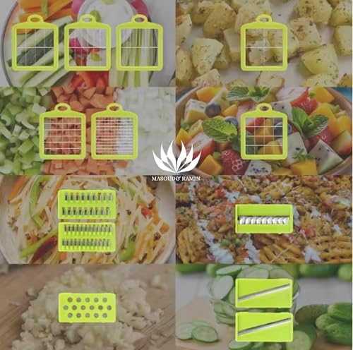 Vegetable chopper & Fruit Chopper, Mandolin Food Slicer, Veggie Shredder with Container, Essential Kitchen Gadgets (22 in 1)