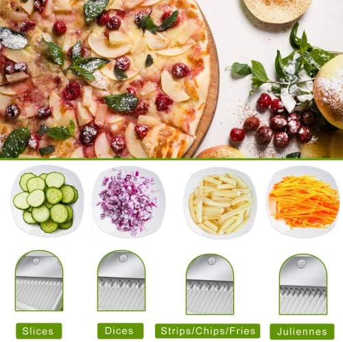 ONCE FOR ALL Upgraded Safe Mandoline Slicer Plus Green & Vegetable Slicer Green - Image 7