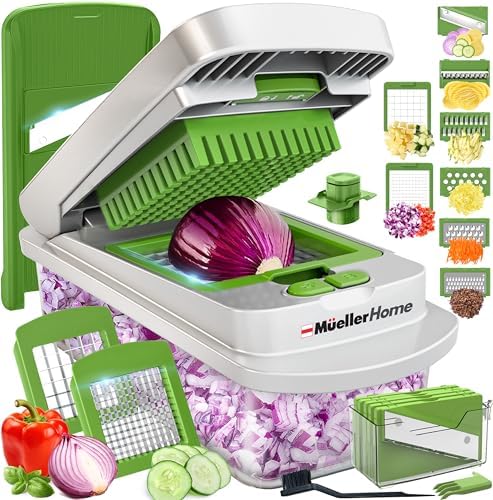 MUELLER HOME Pro-Series 10-in-1 Vegetable Chopper, 8 Blade Onion Mincer by Mueller