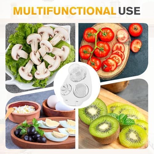 3 in 1 Egg Slicer for Hard Boiled Eggs, 2025 New Egg Cutter, Multifunction Dicer for Strawberry, Mushroom, Grape, Cherry, Tomato, Etc, Durable Kitchen Cutter (1)