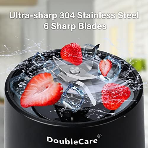 Portable Blender for Shakes and Smoothies,500ml Electric Juicer, 4000mAh Smoothie Blender with BPA-Free Material, USB Rechargeable Fresh Juice Blender for Travel, Gym, Outdoors, and Home, Black - Image 2