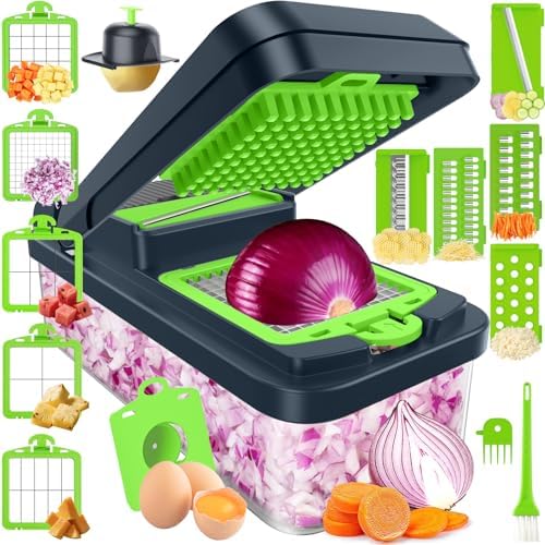 15-in-1 Vegetable Chopper, Food Veggie Chopper With Container