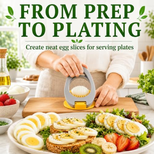 Egg Slicer for Hard Boiled Eggs with Stainless Steel Wire - Image 2